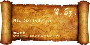 Miu Szilvána névjegykártya